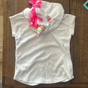 Wonder Nation 2T white unicorn beach/pool coverup